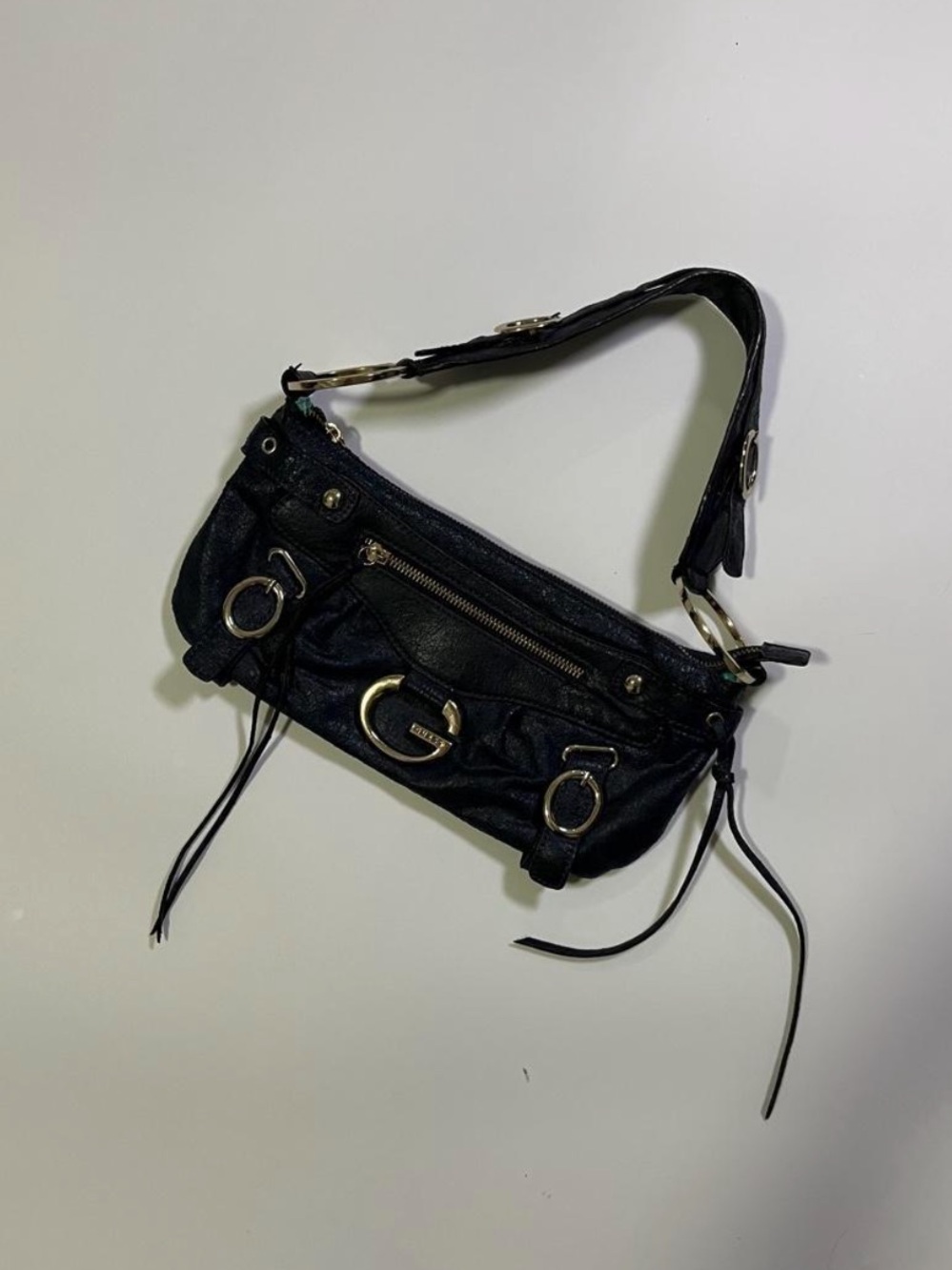 y2k guess blue shoulder bag